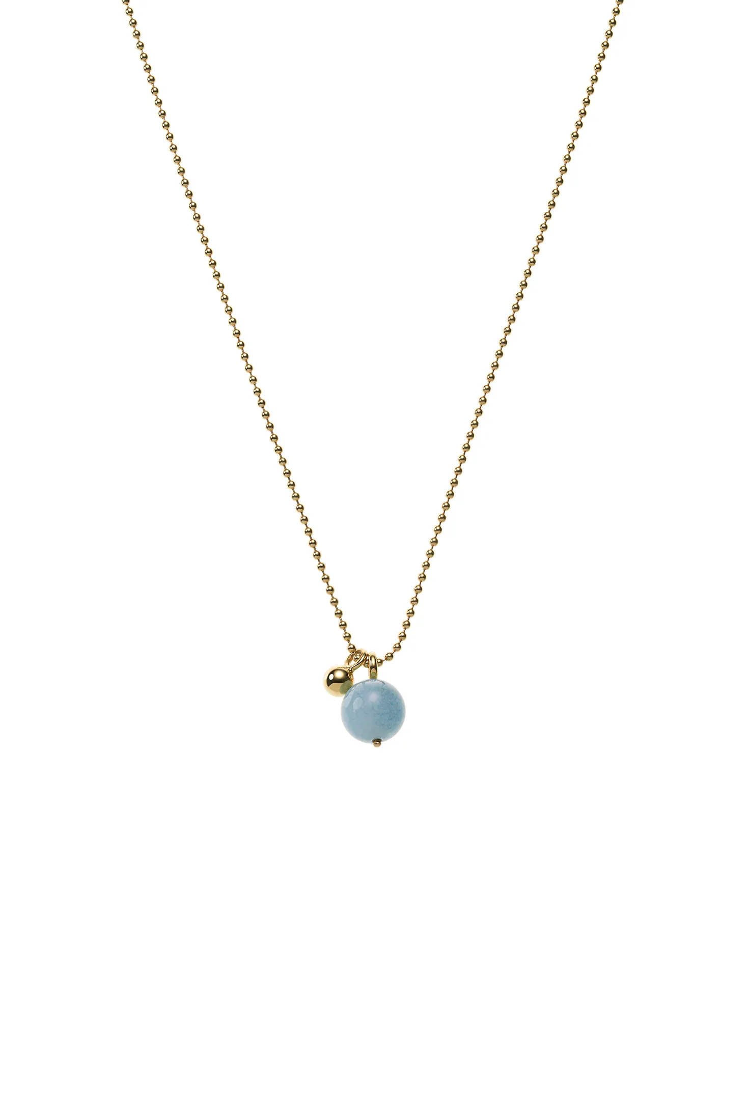 Custom Necklaces Celestial Blue Charm Necklace, yellow gold for a luxurious style
