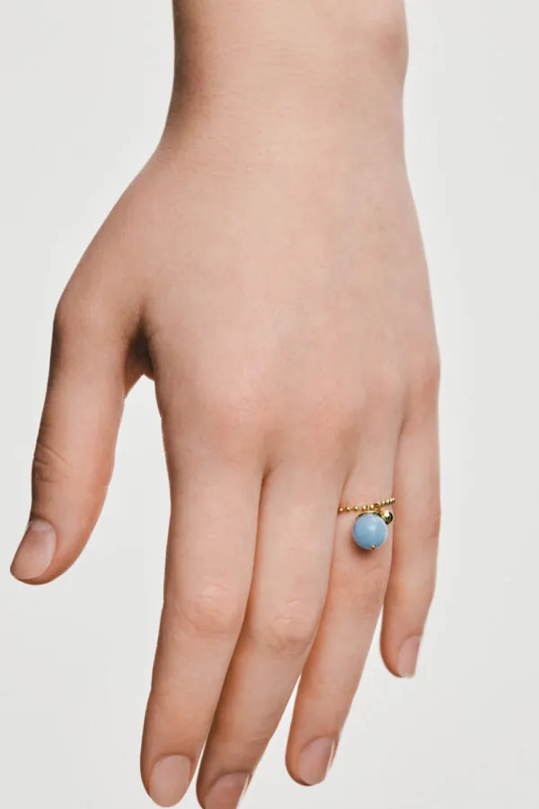 Rings Celestial Blue Charm Ring, yellow gold with modern design available now