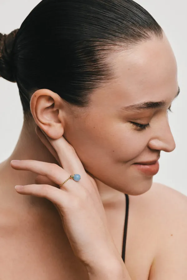 Rings Celestial Blue Charm Ring, yellow gold available online with expert craftsmanship