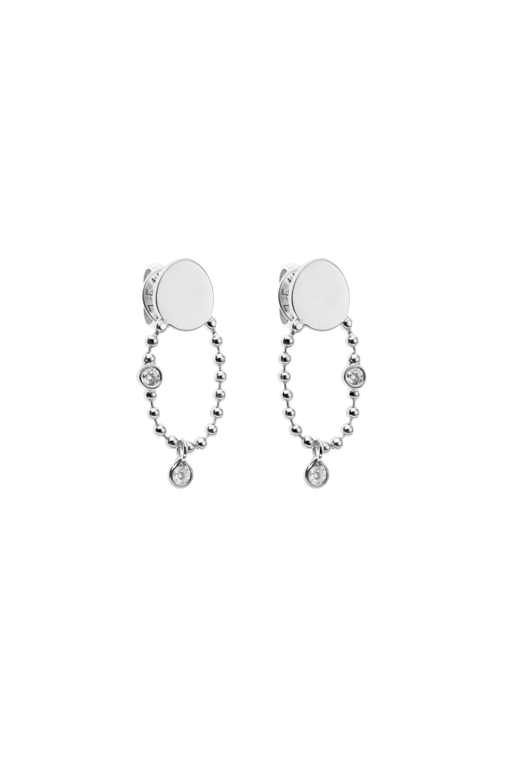 Earrings Eternal Earrings, diamonds, white gold with timeless design by Guzema