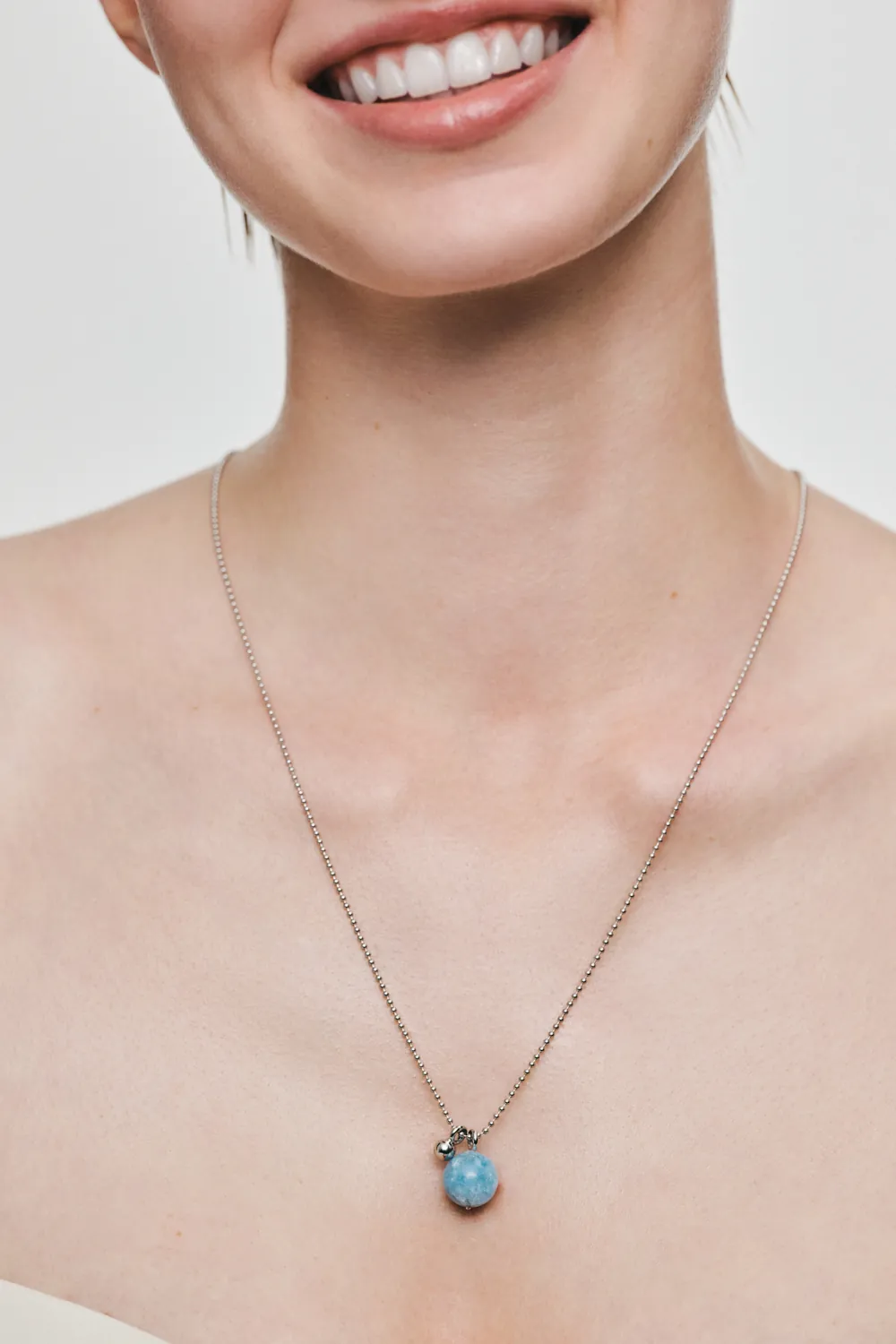 Necklaces Celestial Blue Charm Necklace, white gold with fast delivery from Guzema