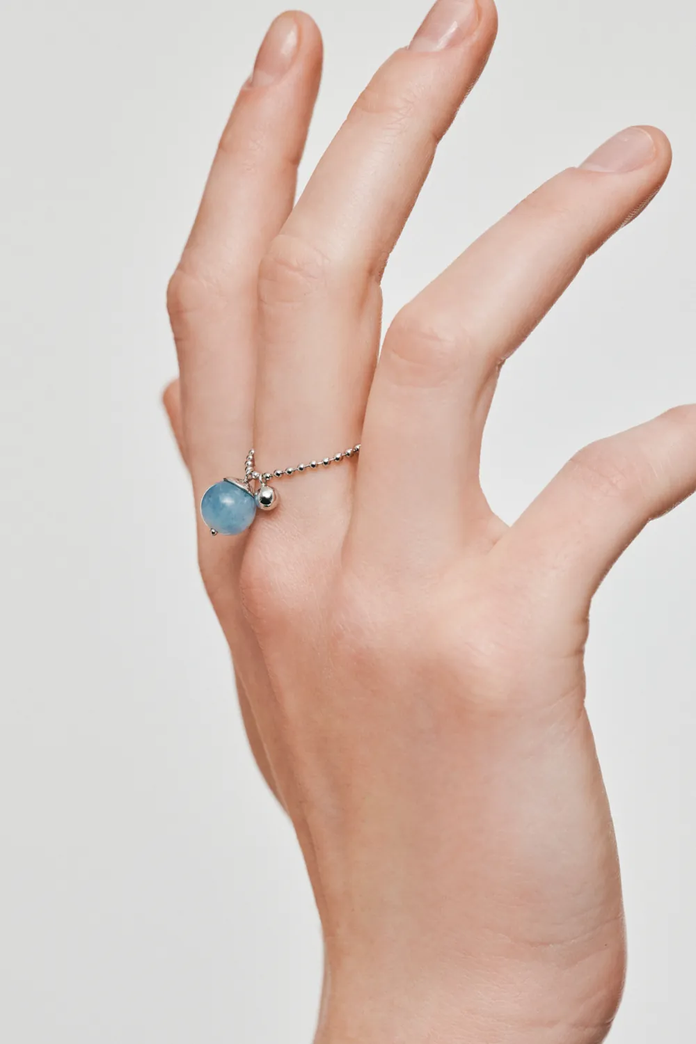 Rings Celestial Blue Charm Ring, white gold with modern design available now
