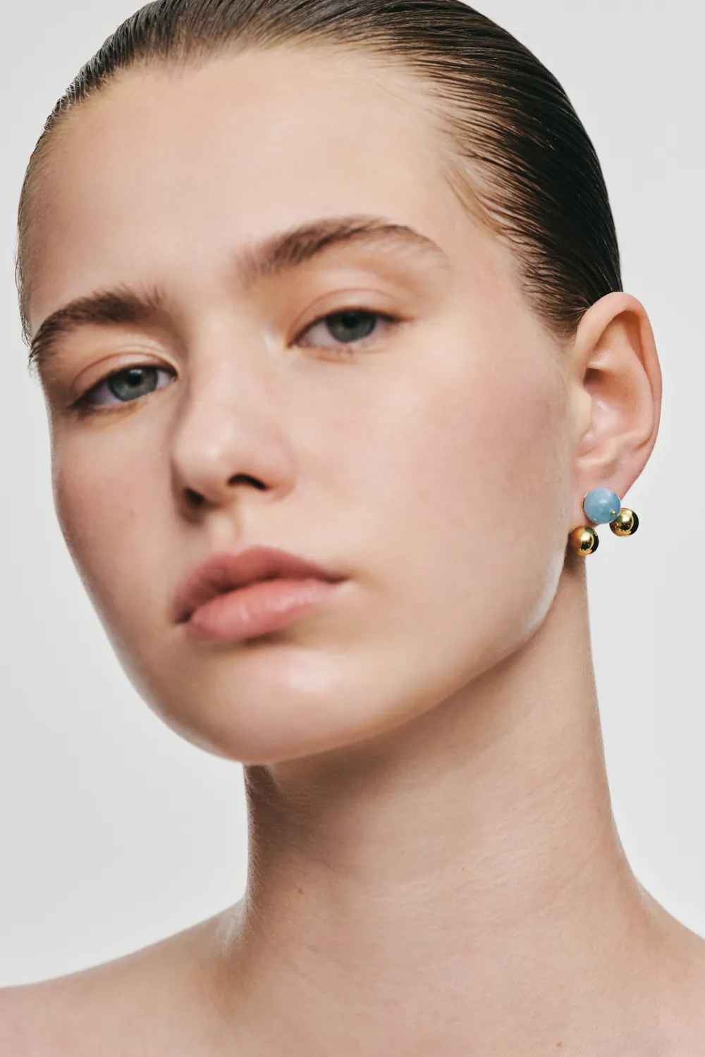 Earrings Trio Celestial Blue Earrings, yellow gold for stylish and elegant looks