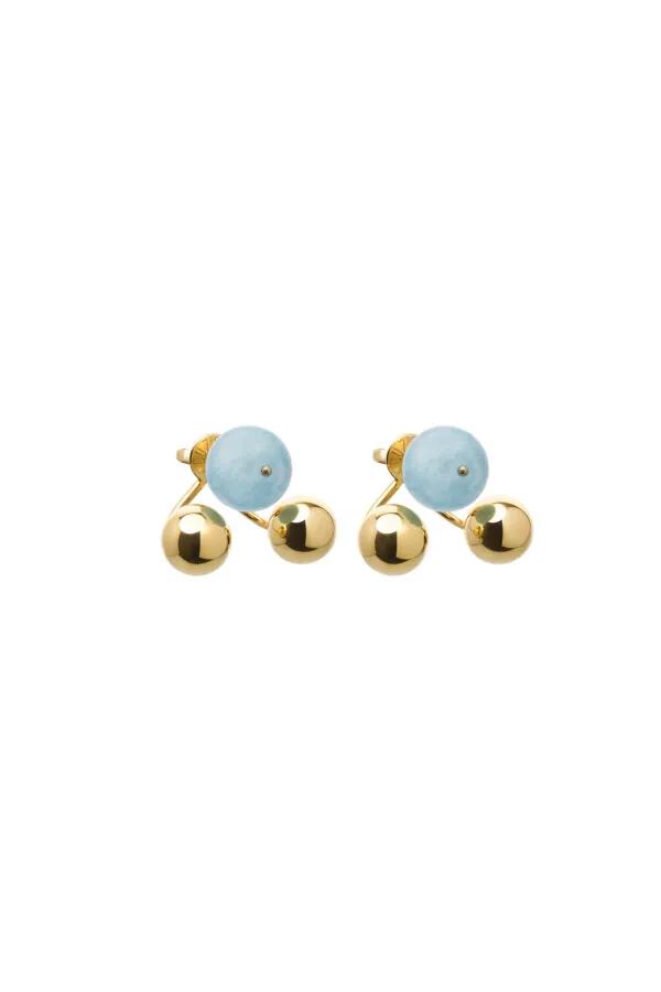 Earrings Trio Celestial Blue Earrings, yellow gold for stylish and elegant looks