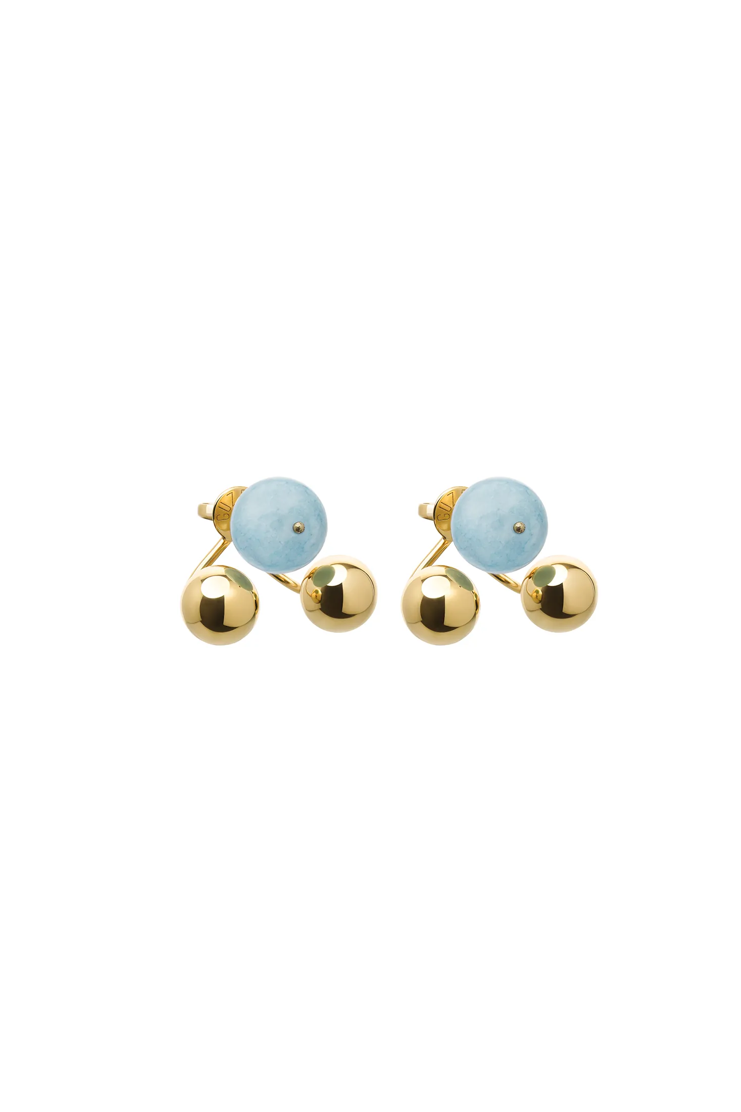 Earrings Trio Celestial Blue Earrings, yellow gold for stylish and elegant looks