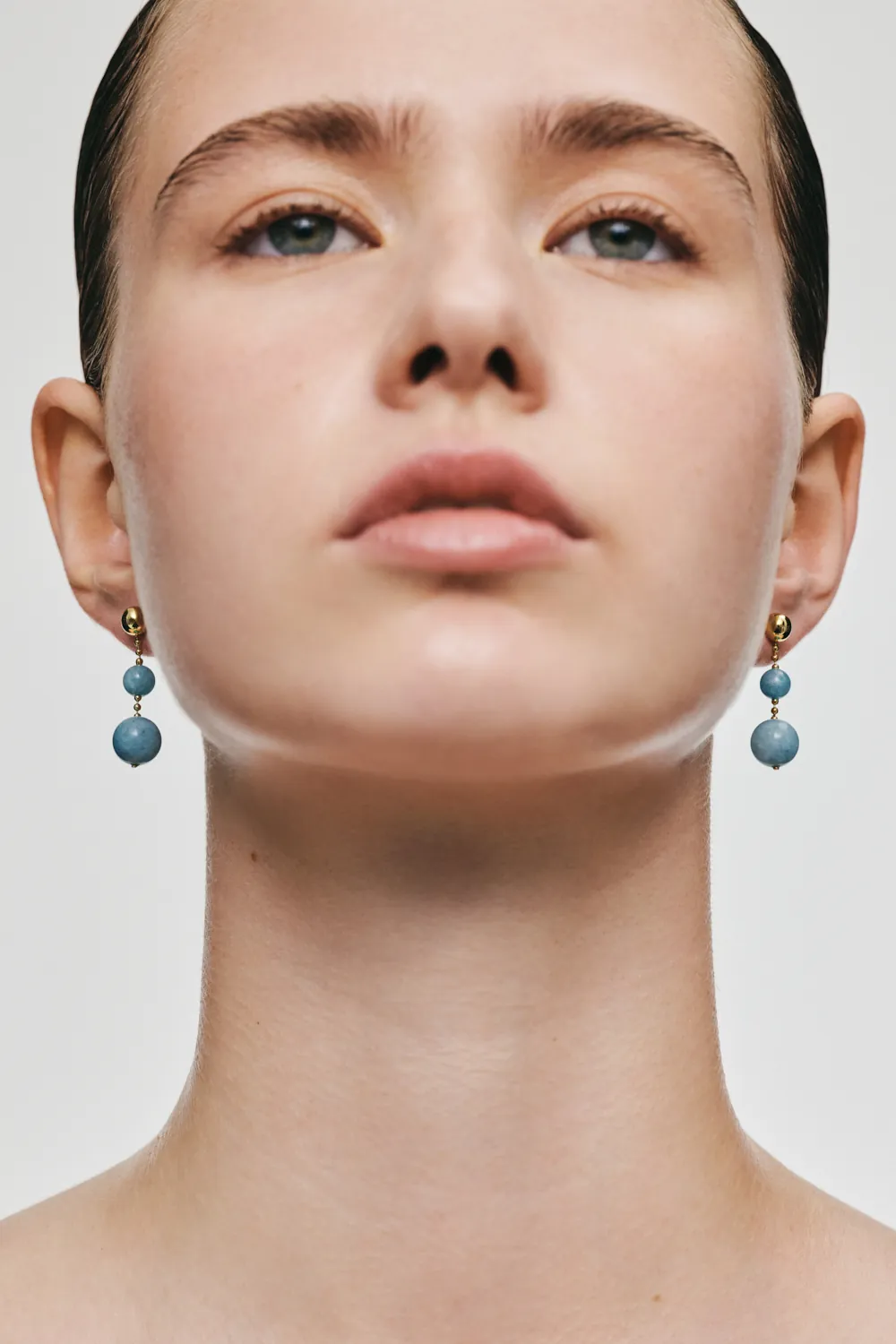 Earrings Celestial Blue Drop Earrings, yellow gold for a unique and sophisticated look