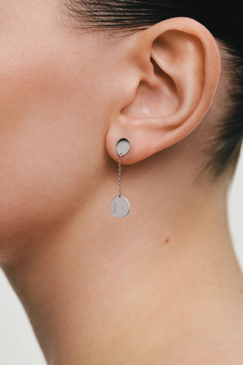 Earrings Flat Drop Earrings, white gold for stylish and elegant looks