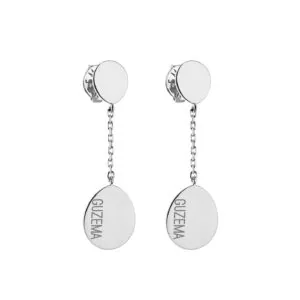 Flat Drop Earrings, white gold