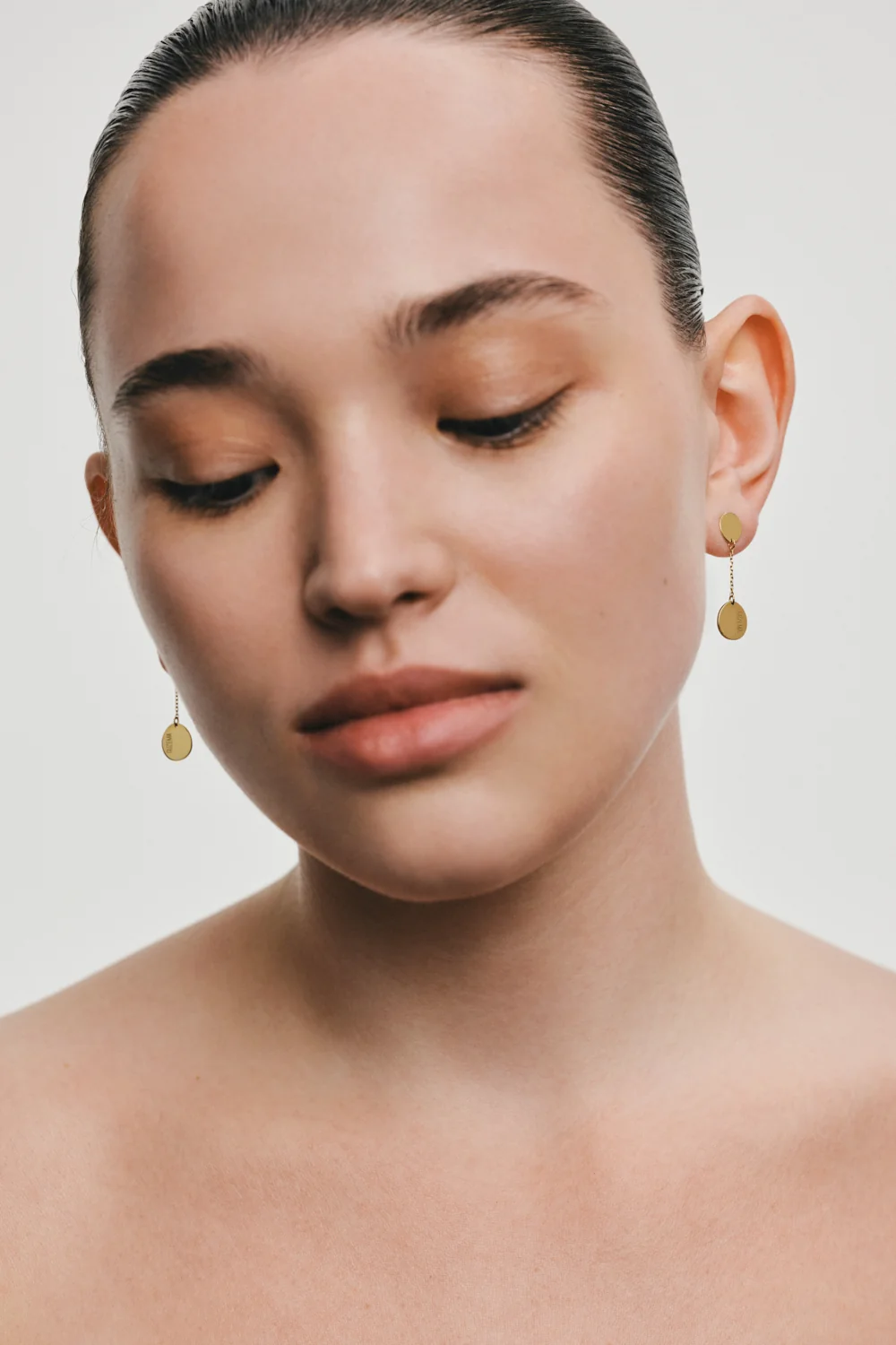 Earrings Flat Drop Earrings, yellow gold for stylish and elegant looks