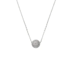 Semi-Orb Necklace, diamonds, white gold