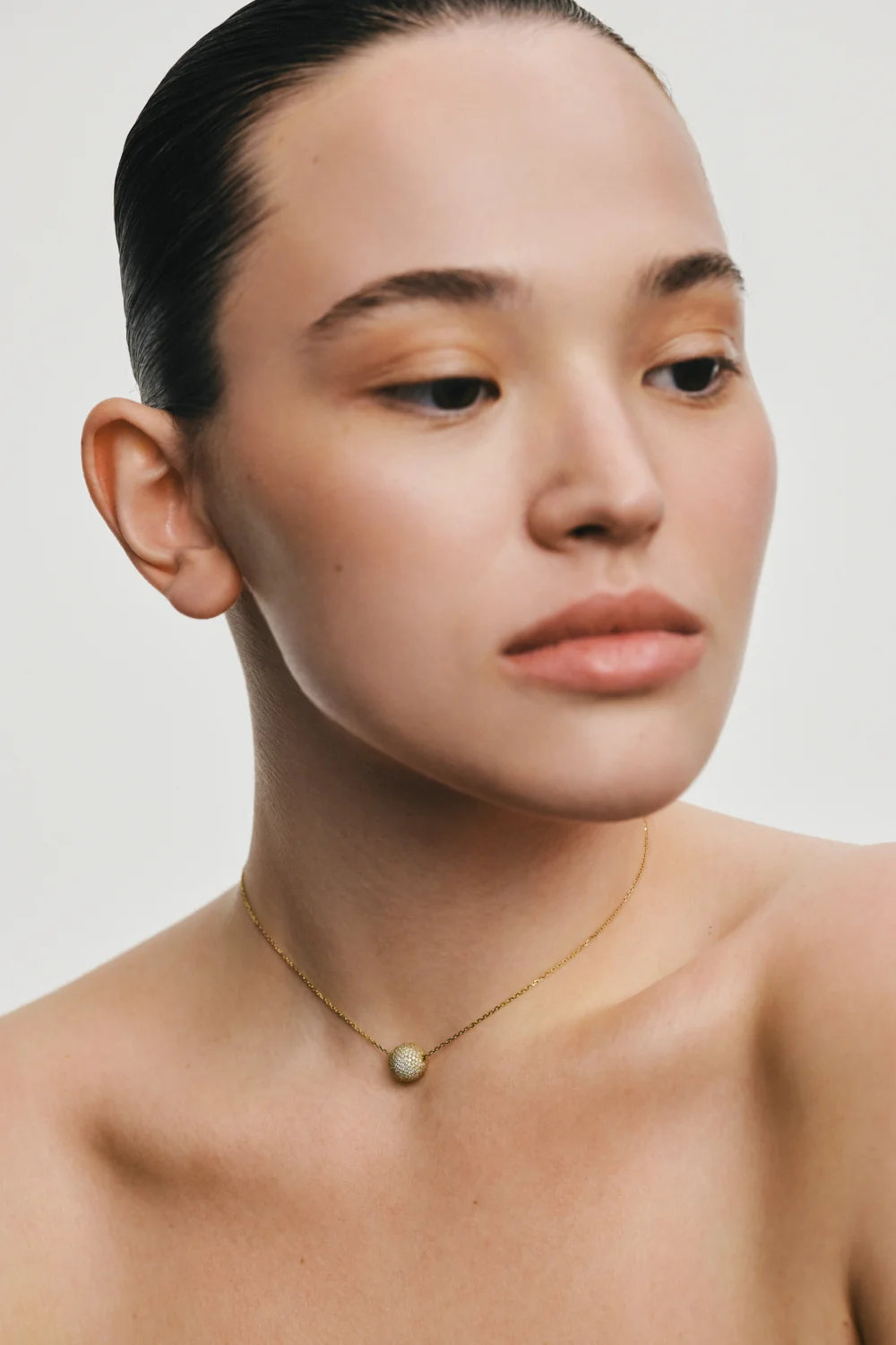 Exclusive Necklaces Semi-Orb Necklace, diamonds, yellow gold from Guzema