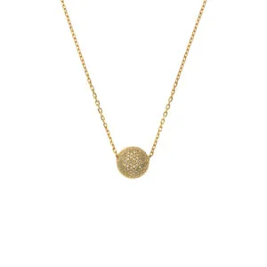 Semi-Orb Necklace, diamonds, yellow gold