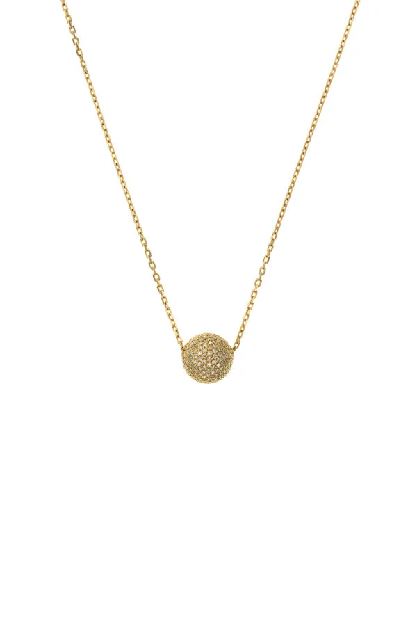 Necklaces Semi-Orb Necklace, diamonds, yellow gold with fast delivery from Guzema