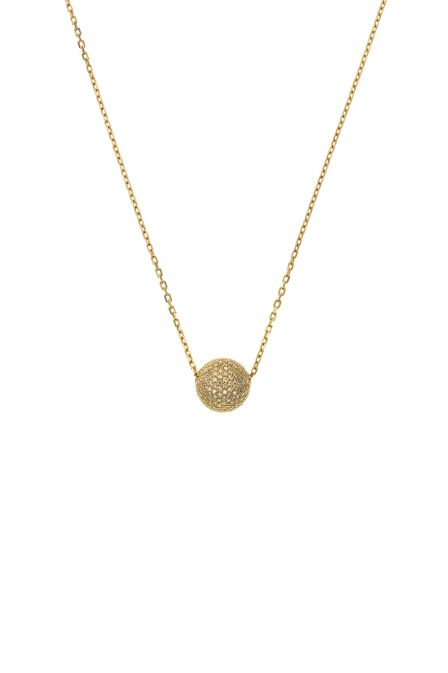 Necklaces Semi-Orb Necklace, diamonds, yellow gold with fast delivery from Guzema