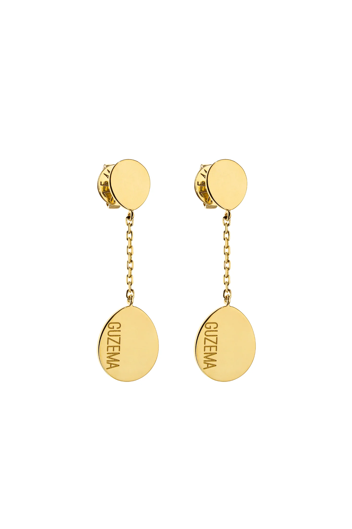 Earrings Flat Drop Earrings, yellow gold for stylish and elegant looks