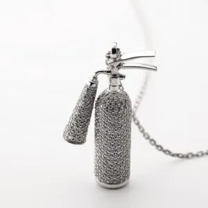 Bold Extinguisher Pendant, with diamonds, white gold
