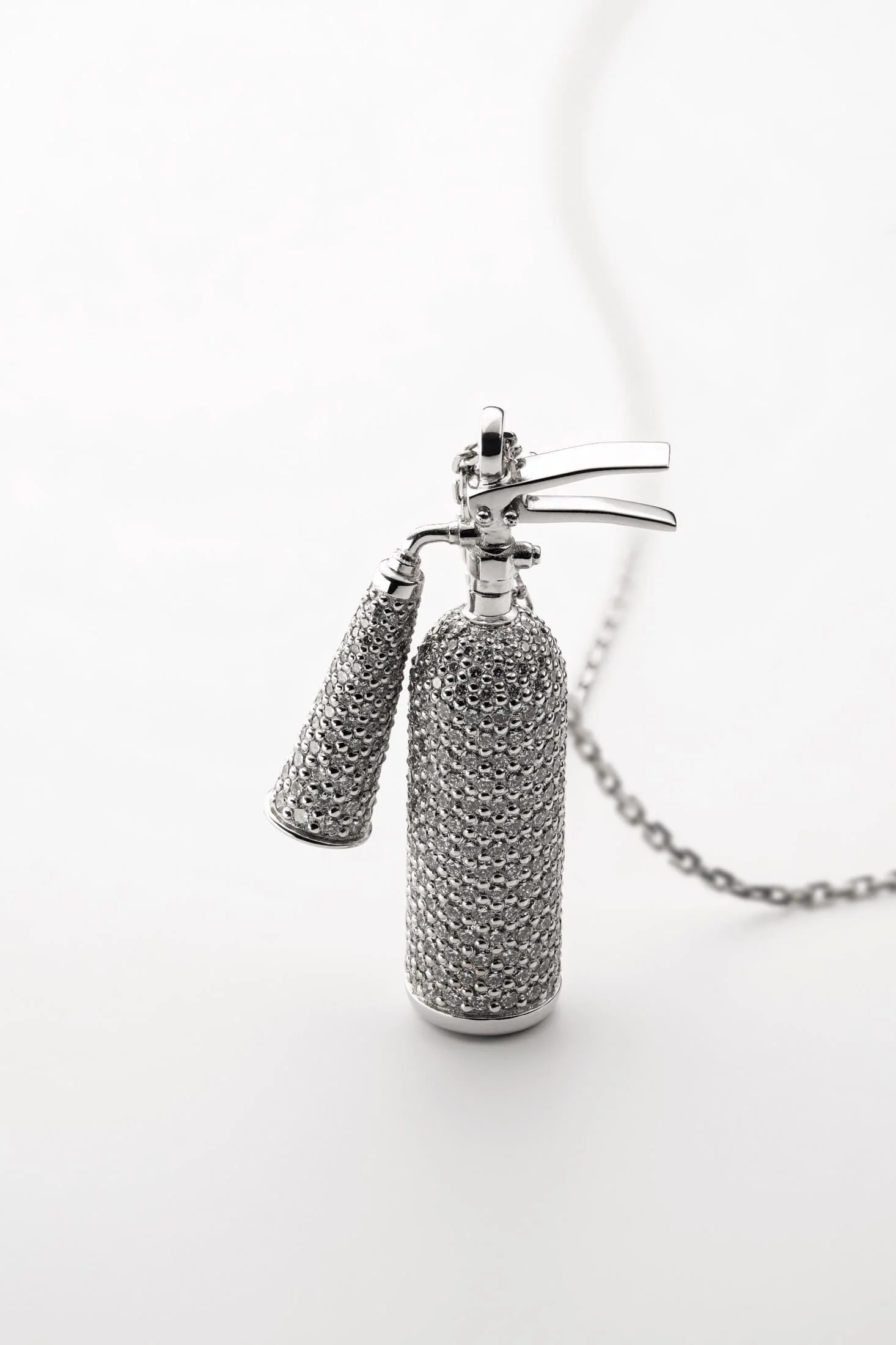 Necklaces Bold Extinguisher Pendant, with diamonds, white gold with fast delivery from Guzema