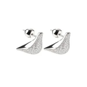 Bird Girl Stud Earrings, diamonds, white gold