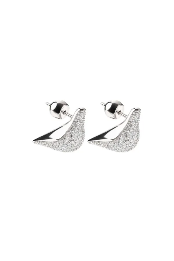 Earrings Bird Girl Stud Earrings, diamonds, white gold with timeless design by Guzema