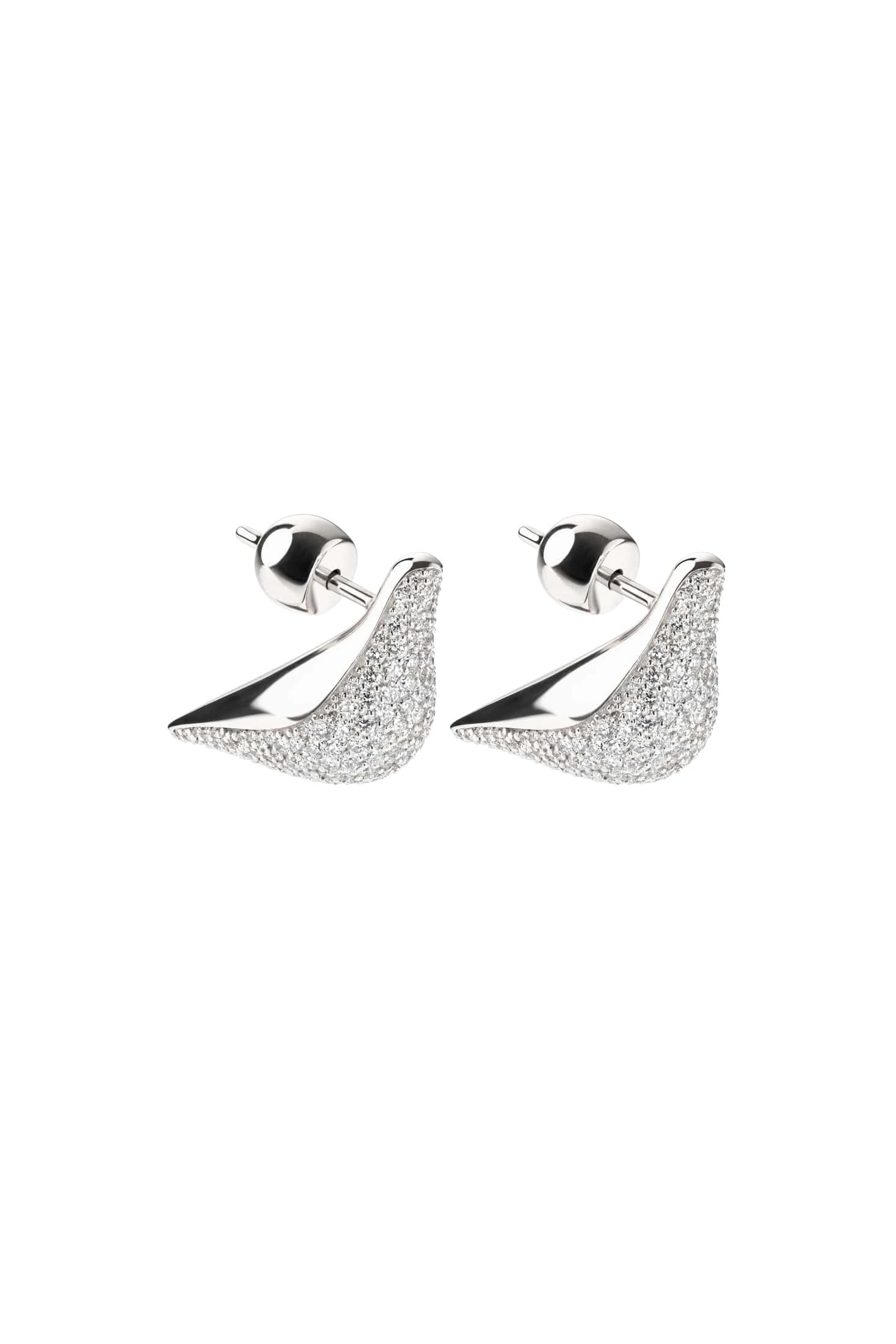 Earrings Bird Girl Stud Earrings, diamonds, white gold with timeless design by Guzema