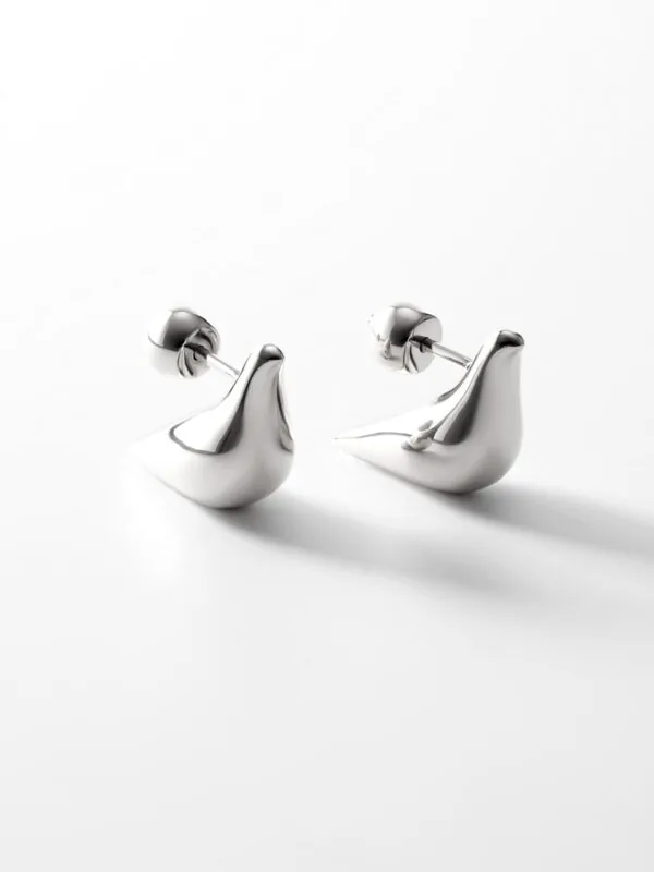 Earrings Bird Girl Stud Earrings, white gold for stylish and elegant looks