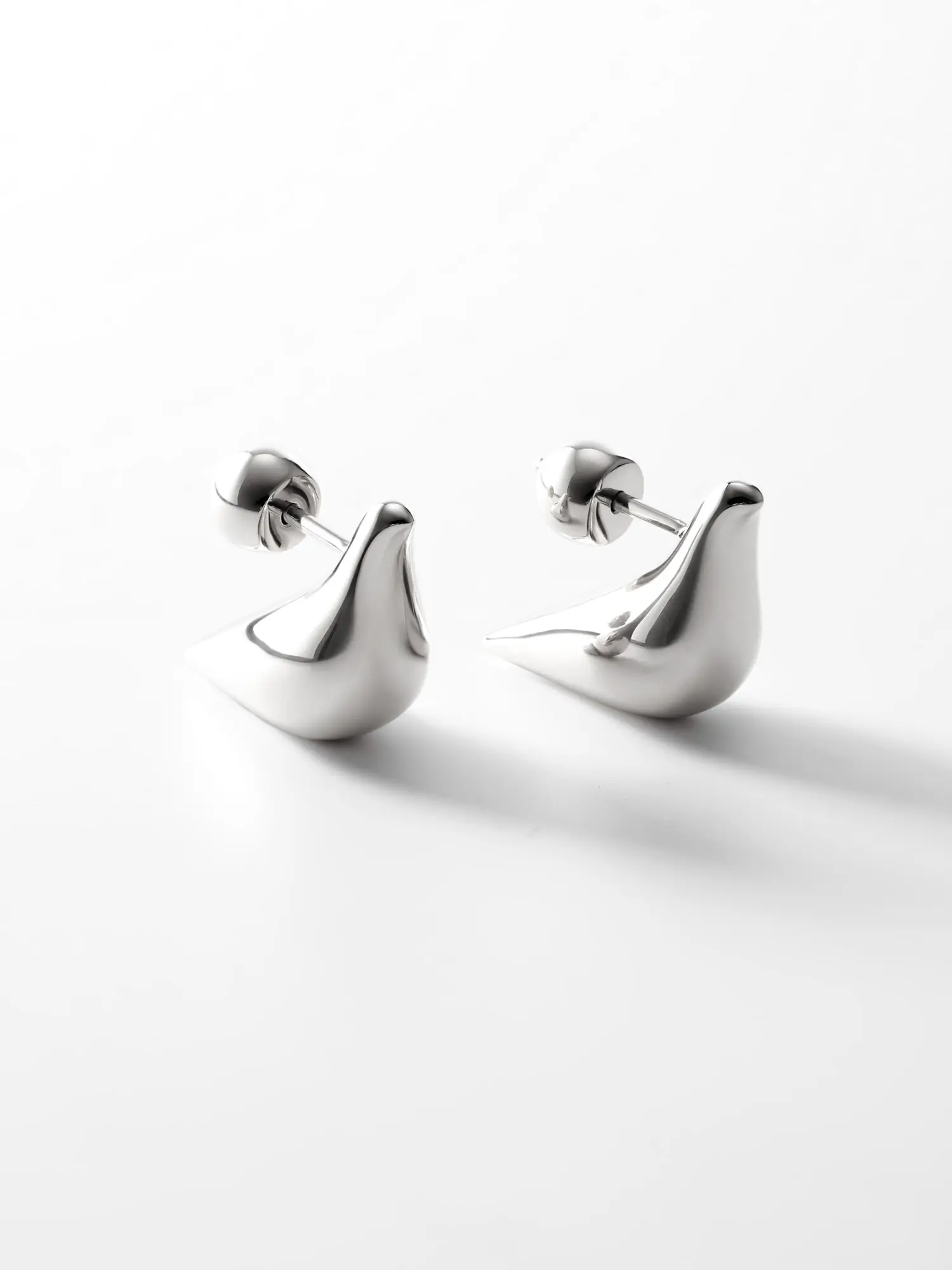 Earrings Bird Girl Stud Earrings, white gold for stylish and elegant looks