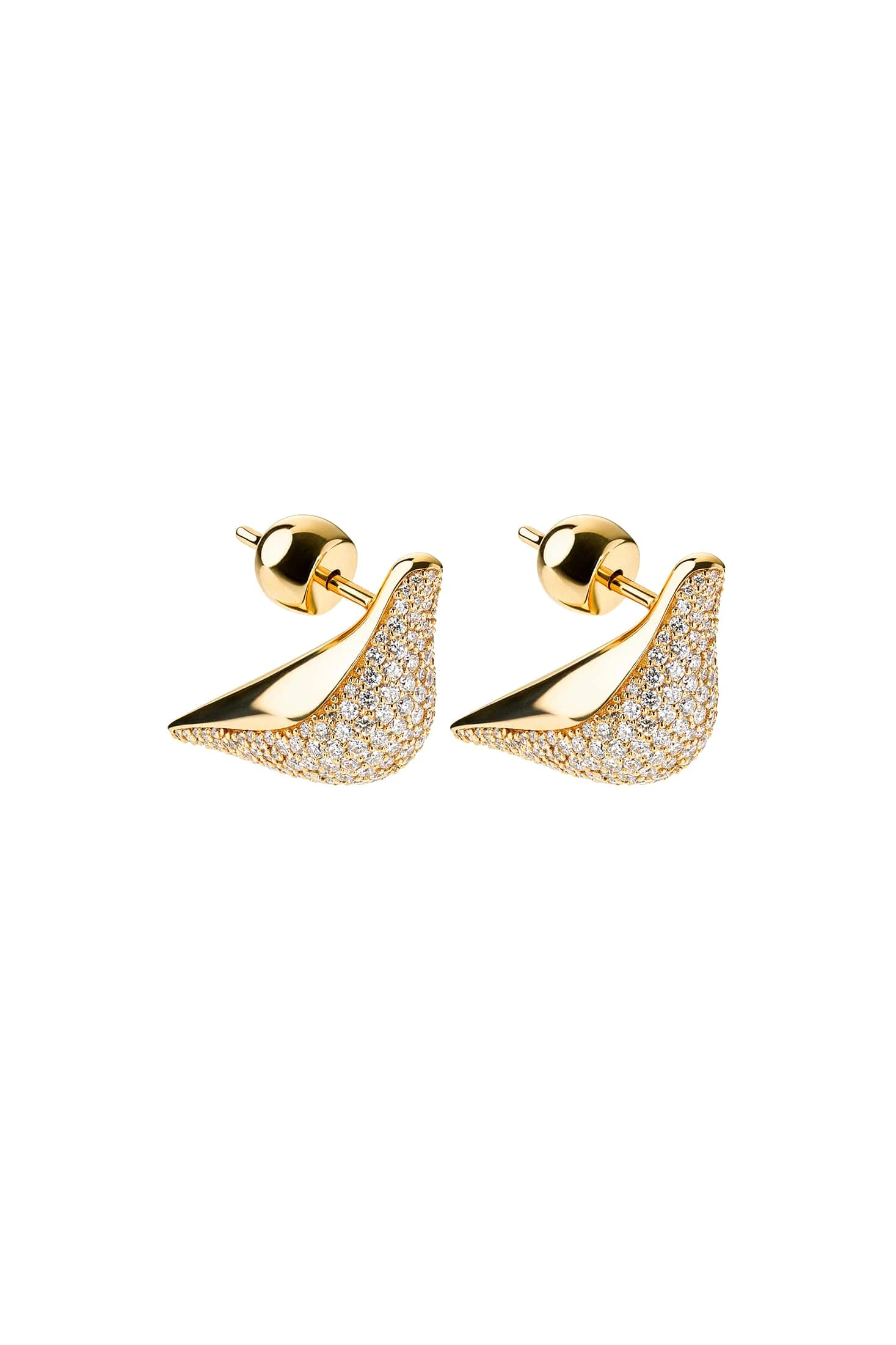 Earrings Bird Girl Stud Earrings, diamonds, yellow gold for stylish and elegant looks