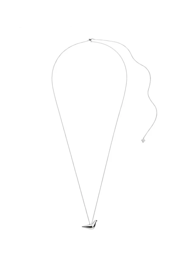 Custom Necklaces Bird Girl Pendant, white gold for a luxurious style