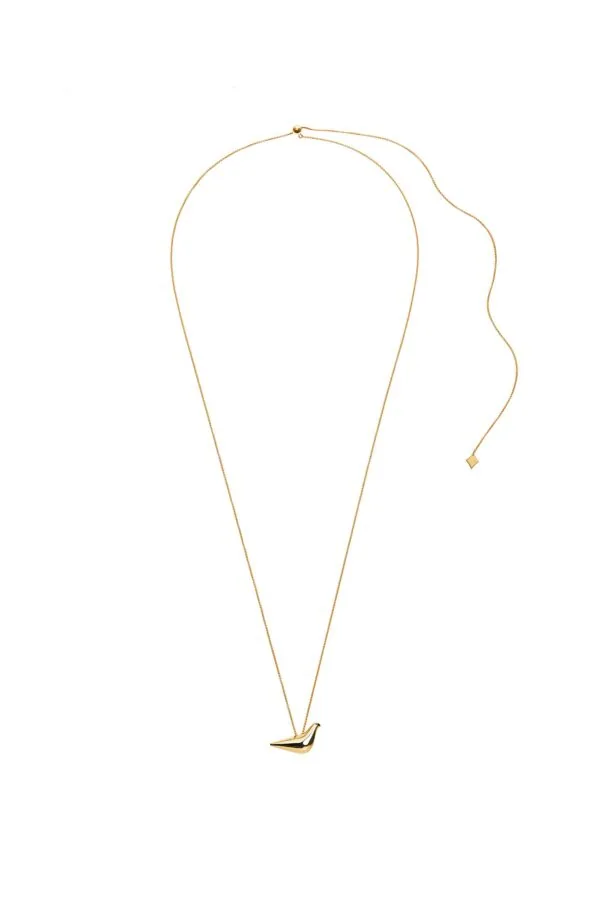 Custom Necklaces Bird Girl Pendant, yellow gold for a luxurious style