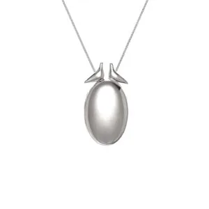 Magic Egg Locket Pendant, white gold