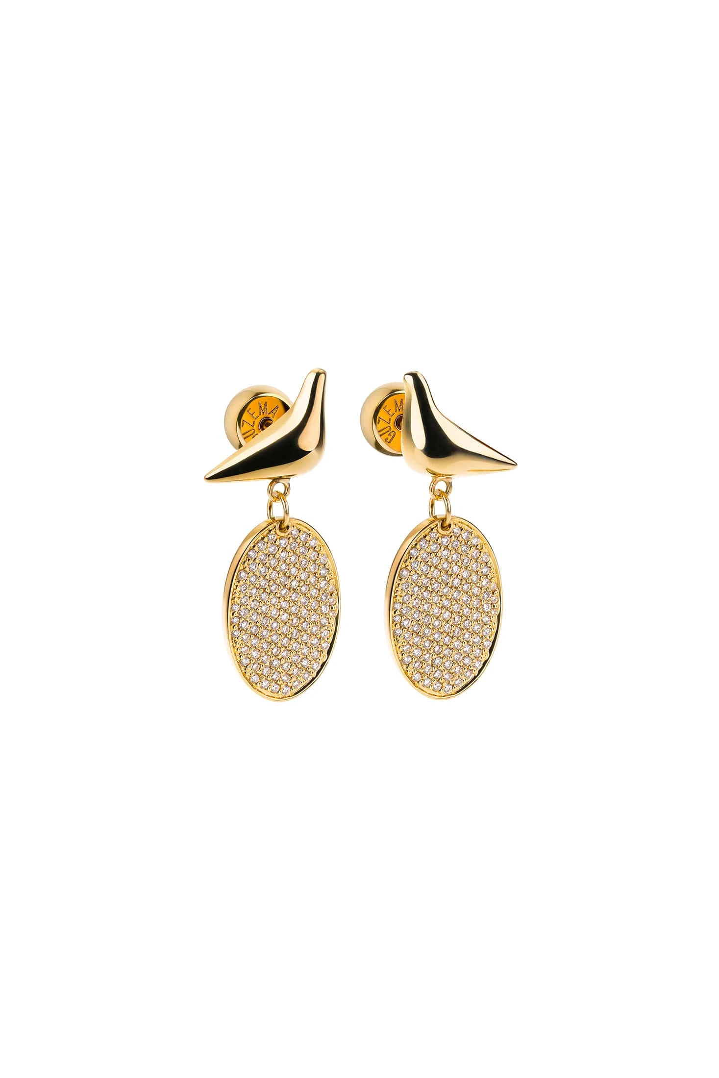 Earrings Enchanted Mirror Drop Earrings, diamonds, yellow gold for stylish and elegant looks