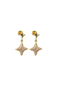Earrings Star Drop Earrings, diamonds, yellow gold with timeless design by Guzema