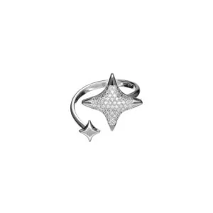Star Ring, diamonds, white gold