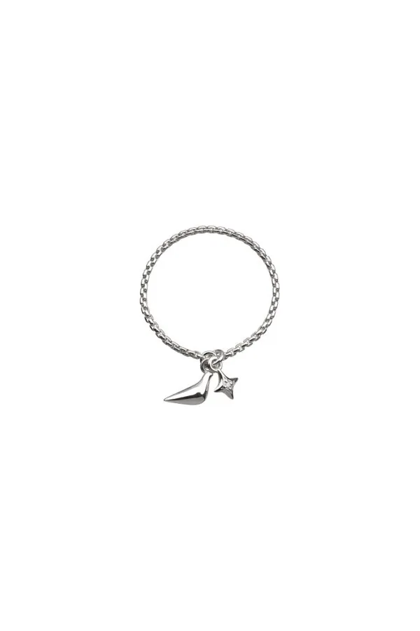 Rings Bird Girl Charm Ring, white gold with modern design available now