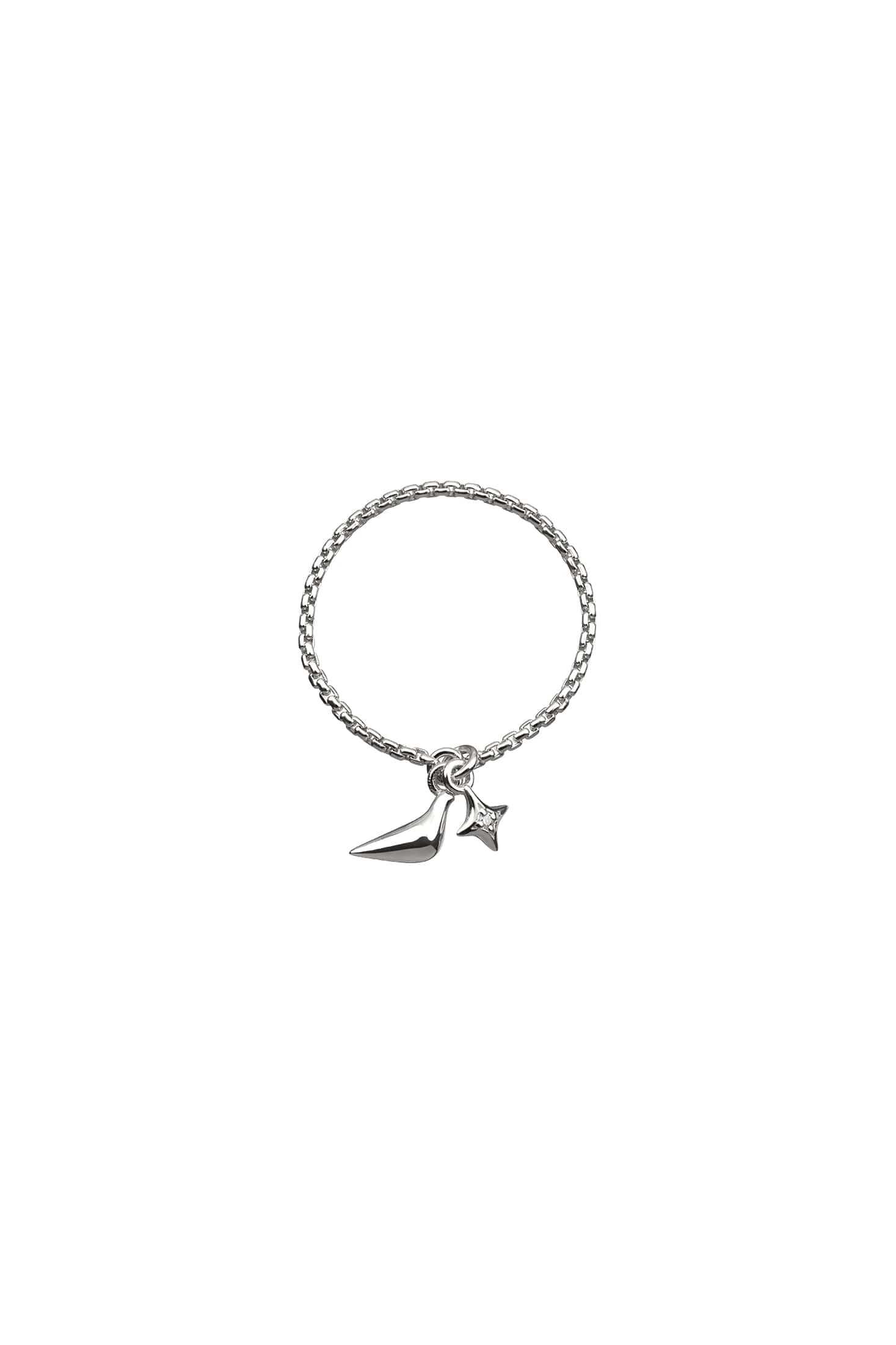 Rings Bird Girl Charm Ring, white gold with modern design available now