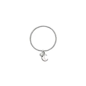 Moon Charm Ring, diamonds, white gold