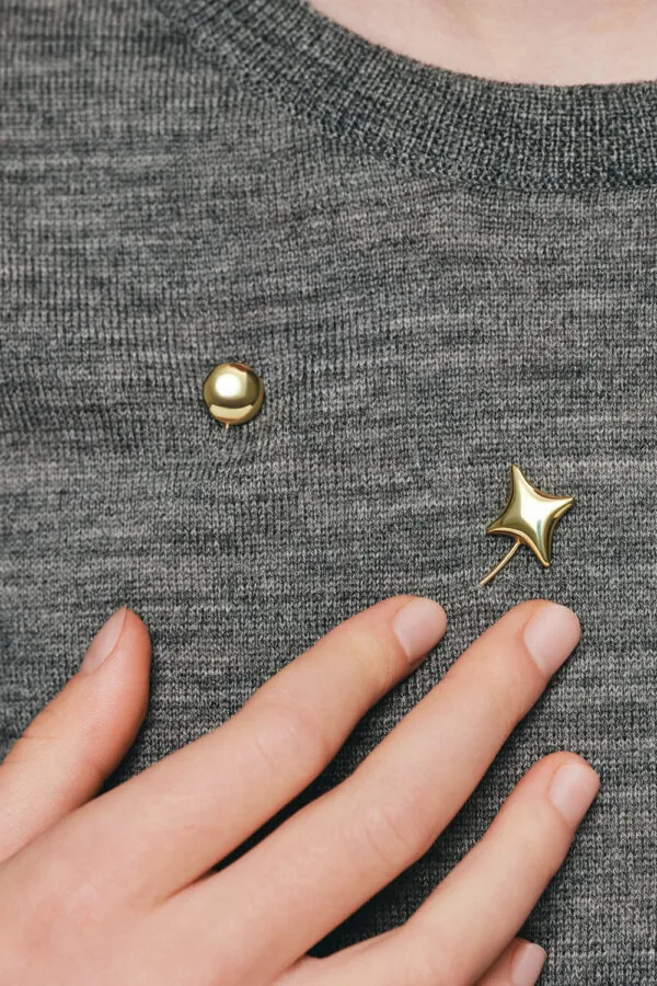 Brooches Star Brooch, yellow gold with unique touch available online