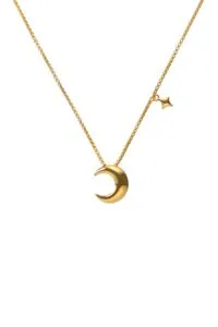 Custom Necklaces Moon Pendant, yellow gold for a luxurious style