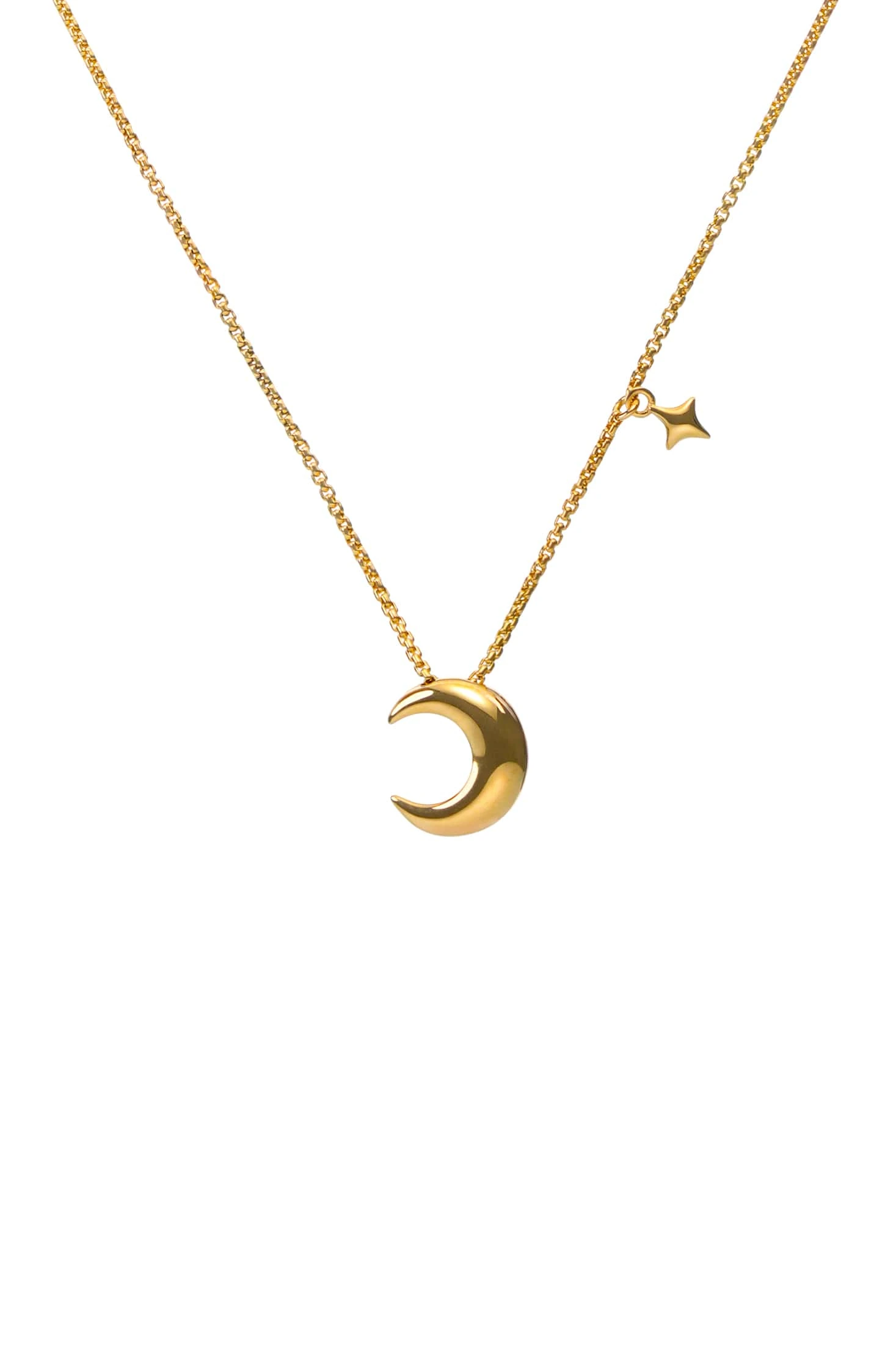 Custom Necklaces Moon Pendant, yellow gold for a luxurious style