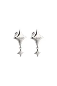 Earrings Star Drop Earrings with a diamond, white gold with timeless design by Guzema