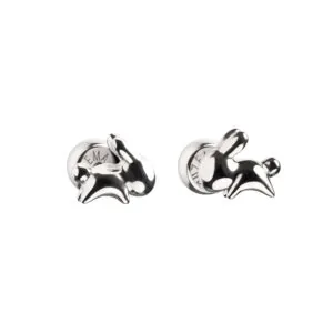 Rabbit Stud Earrings, white gold