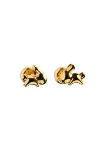 Earrings Rabbit Stud Earrings, yellow gold for stylish and elegant looks