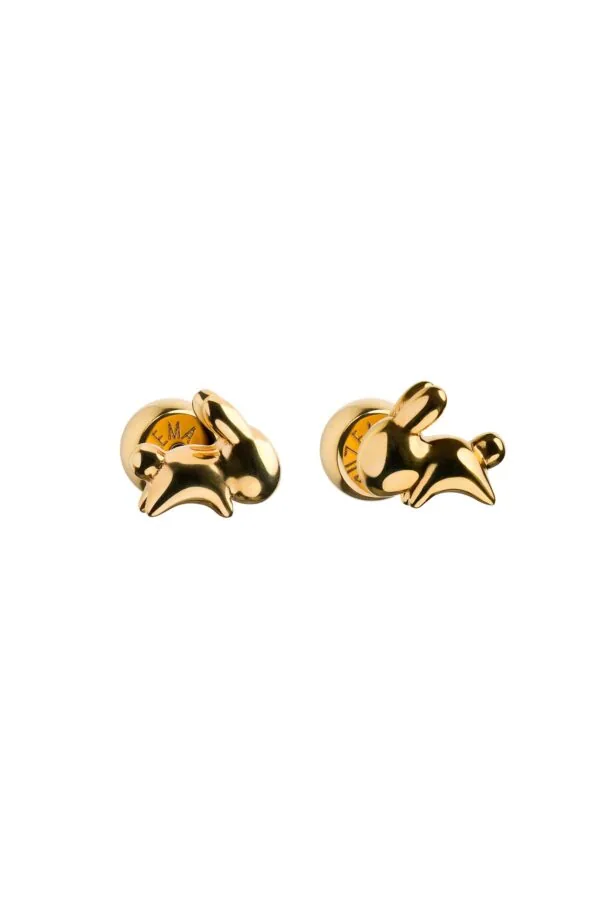 Earrings Rabbit Stud Earrings, yellow gold for stylish and elegant looks
