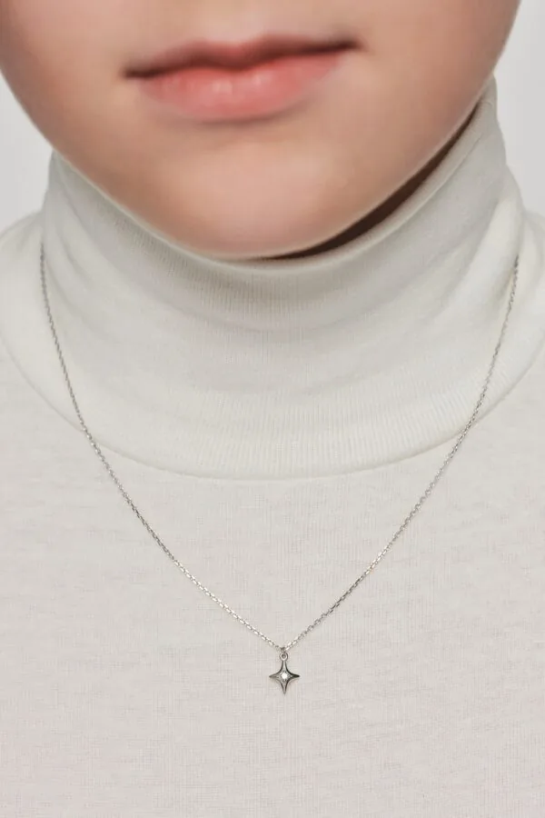 Necklaces Mini Star Pendant, diamonds, white gold with fast delivery from Guzema