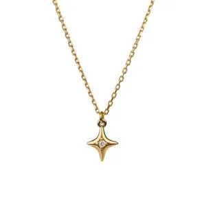 Mini Star Pendant, diamonds, yellow gold