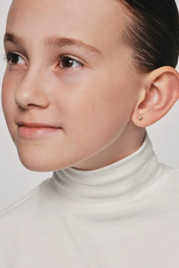 Earrings Mini Star Stud Earrings, white gold for stylish and elegant looks
