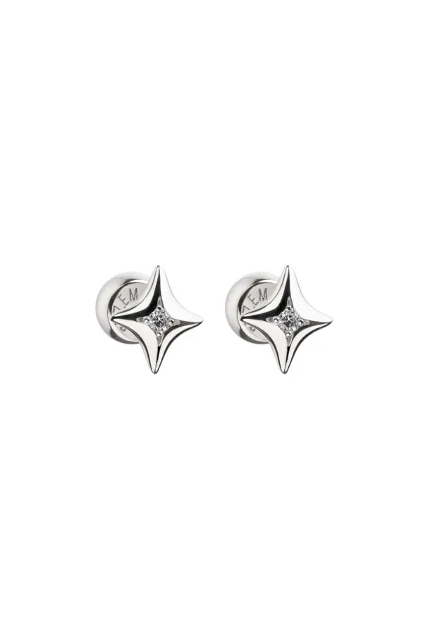 Earrings Mini Star Stud Earrings, white gold for stylish and elegant looks