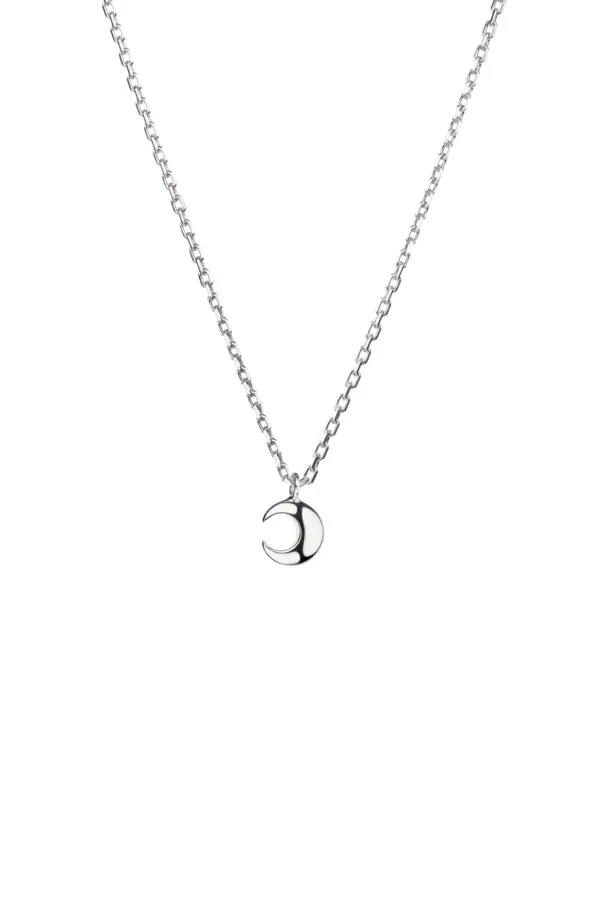 Custom Necklaces Mini Moon Pendant, white gold for a luxurious style