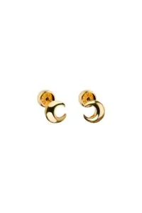 Earrings Mini Moon Stud Earrings, yellow gold for stylish and elegant looks