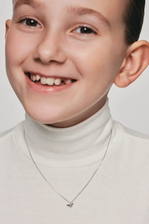 Custom Necklaces Mini Bird Girl Pendant, white gold for a luxurious style